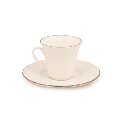 83-piece Porcelain Dining Set – White with Copper Accents