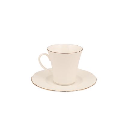 83-piece Porcelain Dining Set – White with Copper Accents