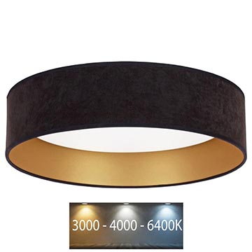 Brilagi - LED Ceiling light VELVET LED/24W/230V d. 40 cm 3000/4000/6400K black/gold