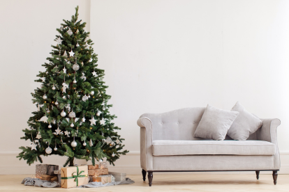 Artificial tree. A Christmas atmosphere that is not deciduous