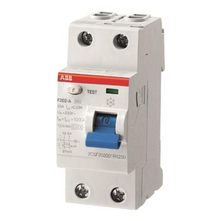 ABB 2CSF202101R1250 - Residual current device F202 A-25/0,03 2-pole 25A 230V