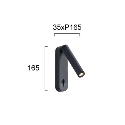 ABRIEL LED Wall Spotlight 6W/230V, Black