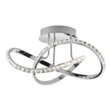 ABRO Dimmable LED Flush-Mount Chandelier, 26W/230V, Glossy Chrome