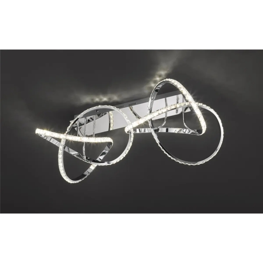 ABRO LED Dimmable Ceiling Light 49W/230V, Polished Chrome