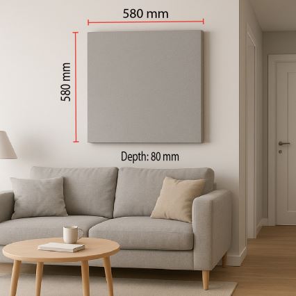 Acoustic panel SILENCE 58x58 cm grey