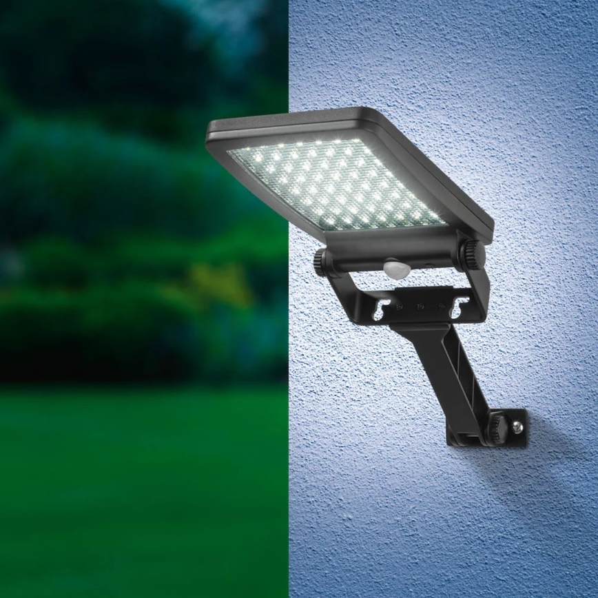 ADIK LED Solar Floodlight with Sensor, 1.2 W, 3.7 V, 1200 mAh, 6500 K, IP44