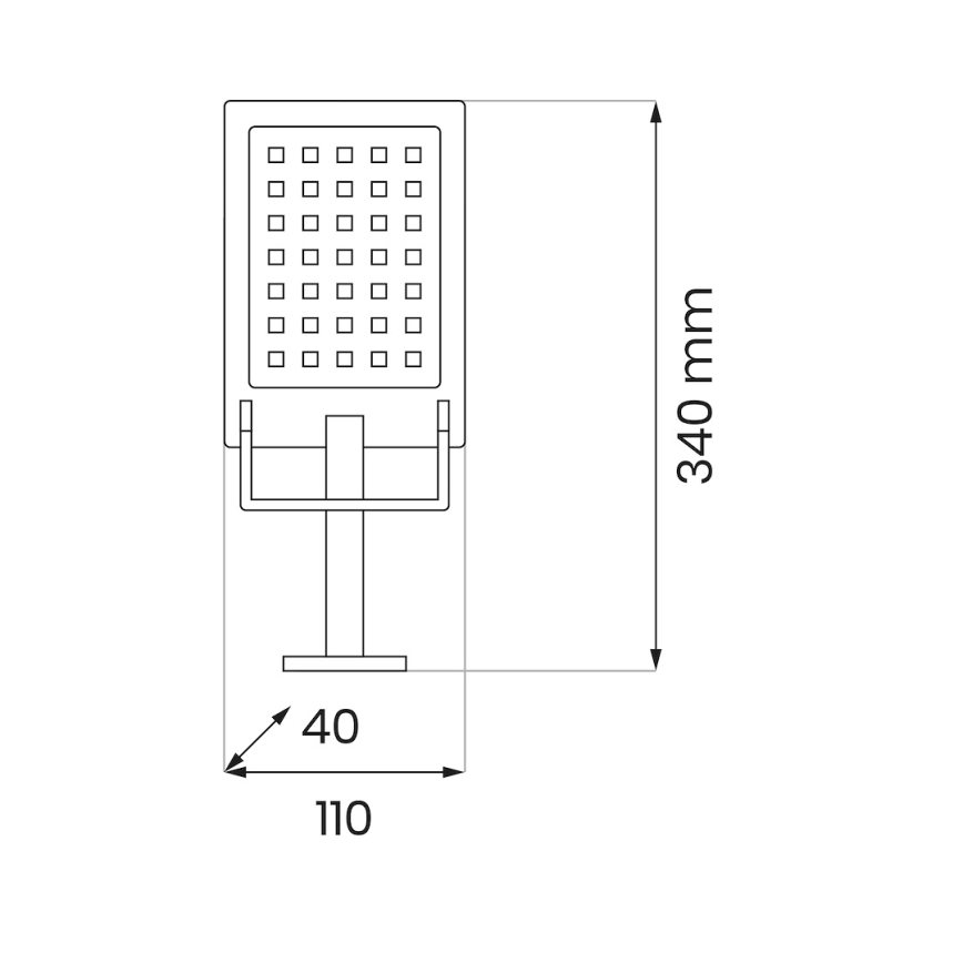 ADIK LED Solar Floodlight with Sensor, 1.2 W, 3.7 V, 1200 mAh, 6500 K, IP44
