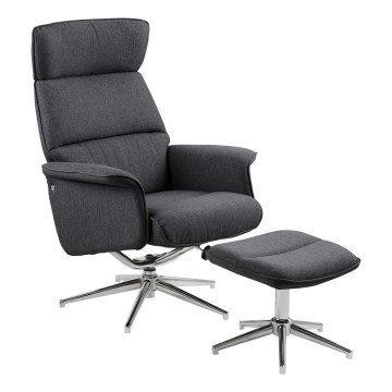 Adjustable chair with footrest DELIA dark grey