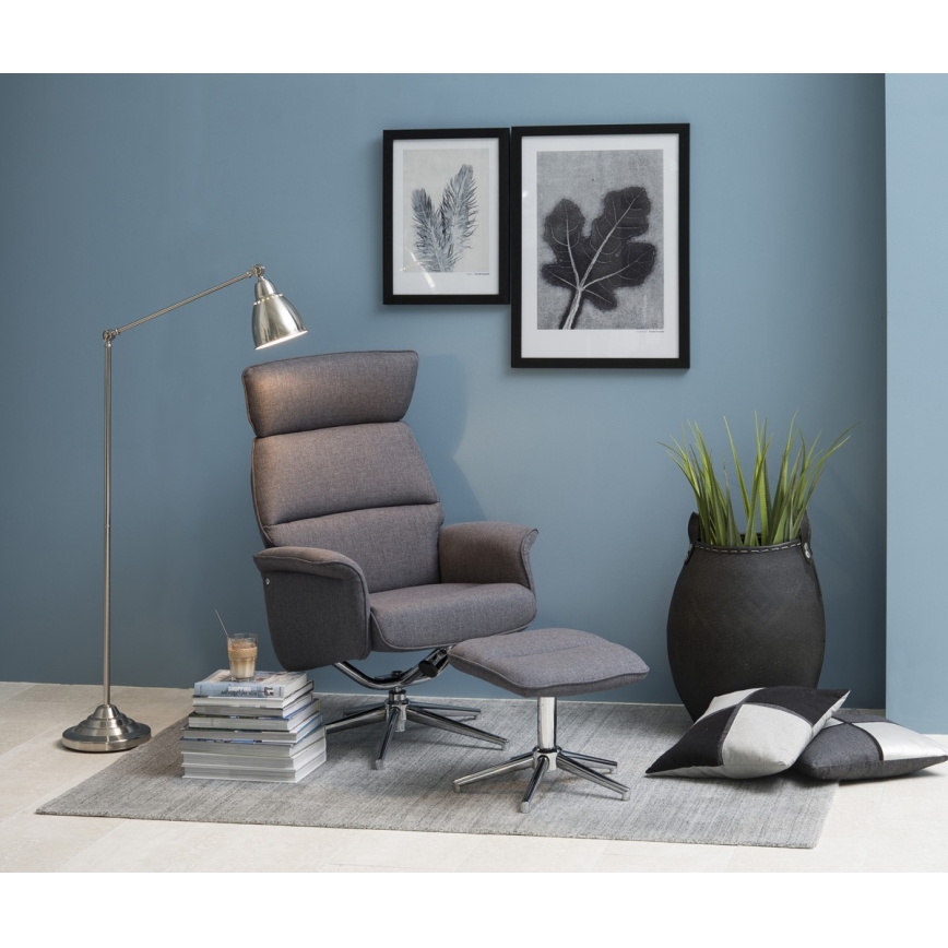 Adjustable chair with footrest DELIA dark grey