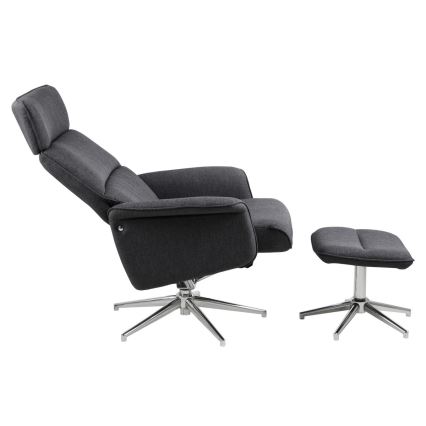 Adjustable chair with footrest DELIA dark grey