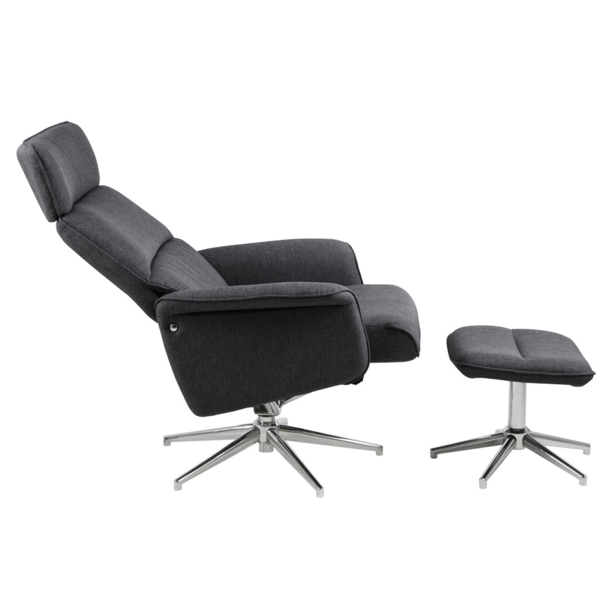 Adjustable chair with footrest DELIA dark grey