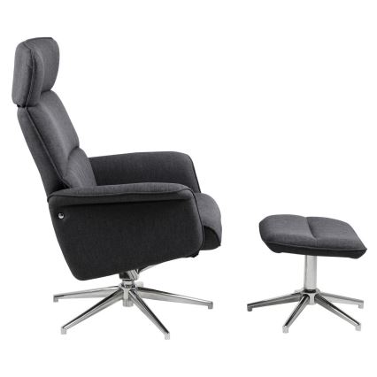 Adjustable chair with footrest DELIA dark grey