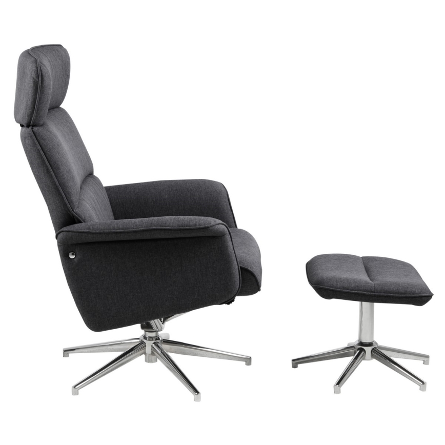 Adjustable chair with footrest DELIA dark grey