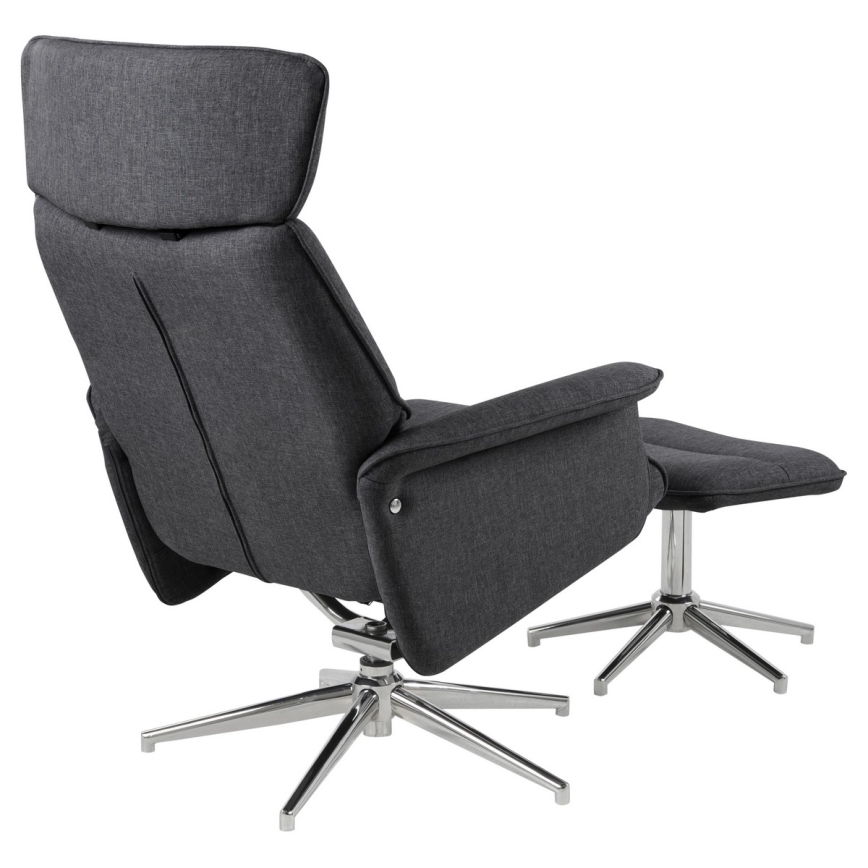 Adjustable chair with footrest DELIA dark grey