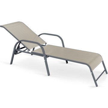 Adjustable lounger MOSLER grey/beige