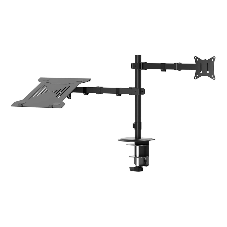 Adjustable monitor and laptop holder LEVANO black