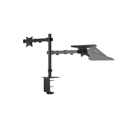 Adjustable monitor and laptop holder LEVANO black