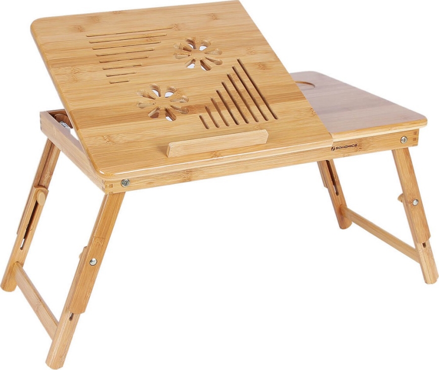 Adjustable overbed laptop table LAT brown