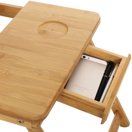 Adjustable overbed laptop table LAT brown