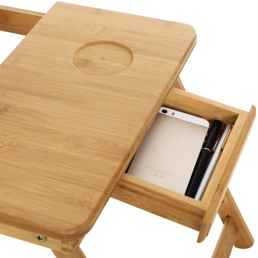 Adjustable overbed laptop table LAT brown