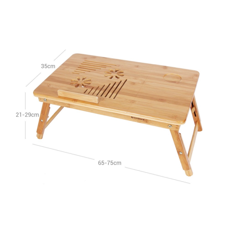 Adjustable overbed laptop table LAT brown