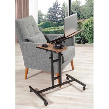 Adjustable table GLEN 87x67 cm brown/black