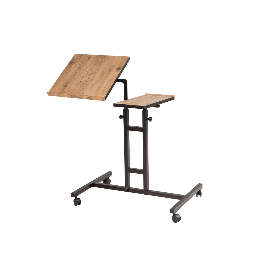 Adjustable table GLEN 87x67 cm brown/black