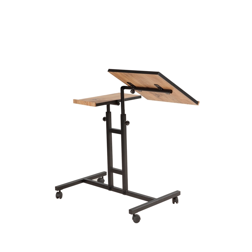 Adjustable table GLEN 87x67 cm brown/black