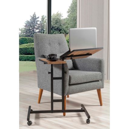 Adjustable table GLEN 87x67 cm brown/black