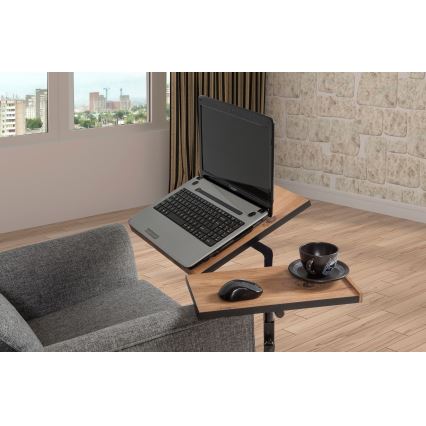 Adjustable table GLEN 87x67 cm brown/black