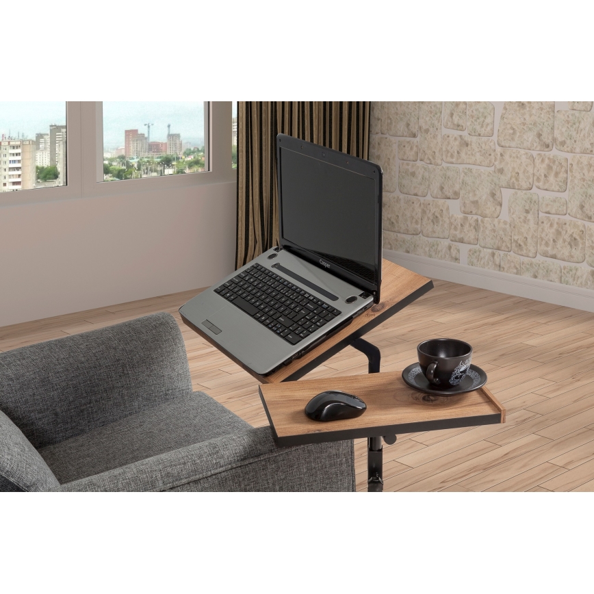 Adjustable table GLEN 87x67 cm brown/black