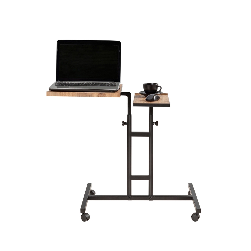 Adjustable table GLEN 87x67 cm brown/black
