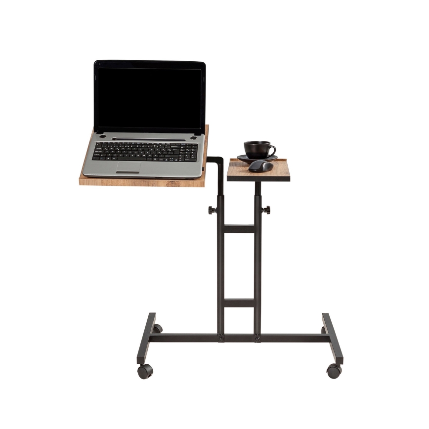 Adjustable table GLEN 87x67 cm brown/black