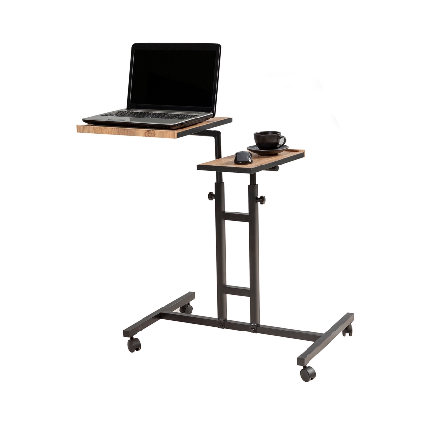 Adjustable table GLEN 87x67 cm brown/black
