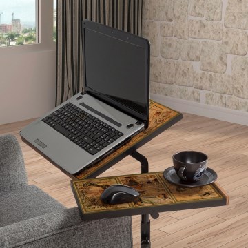 Adjustable table GLEN 87x67 cm brown/black