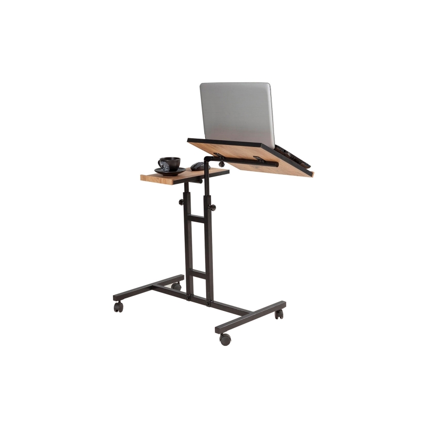Adjustable table GLEN 87x67 cm brown/black