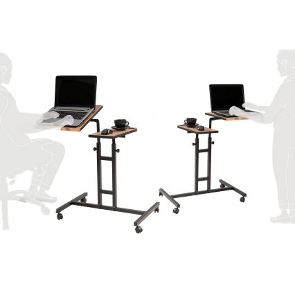 Adjustable table GLEN 87x67 cm brown/black