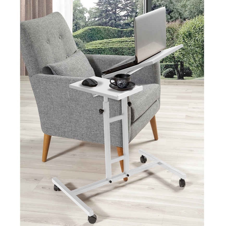 Adjustable table GLEN 87x67 cm white