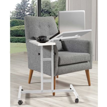 Adjustable table GLEN 87x67 cm white