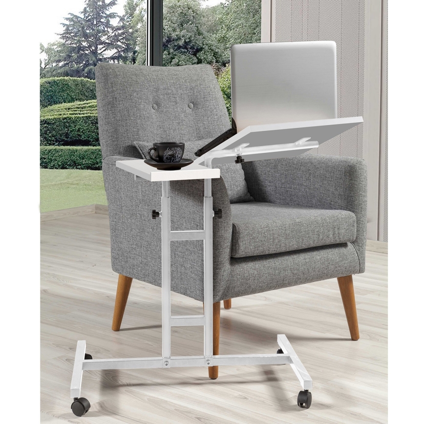 Adjustable table GLEN 87x67 cm white