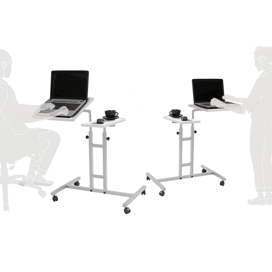Adjustable table GLEN 87x67 cm white