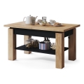 ADONIS Extendable Coffee Table with Shelf 110/150x68 cm Craft Oak/Black