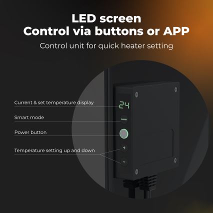 AENO - Smart 500W electric infrared heating panel with timer and thermostat, Wi-Fi, white