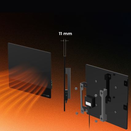 AENO - Smart 500W electric infrared heating panel with timer and thermostat, Wi-Fi, white