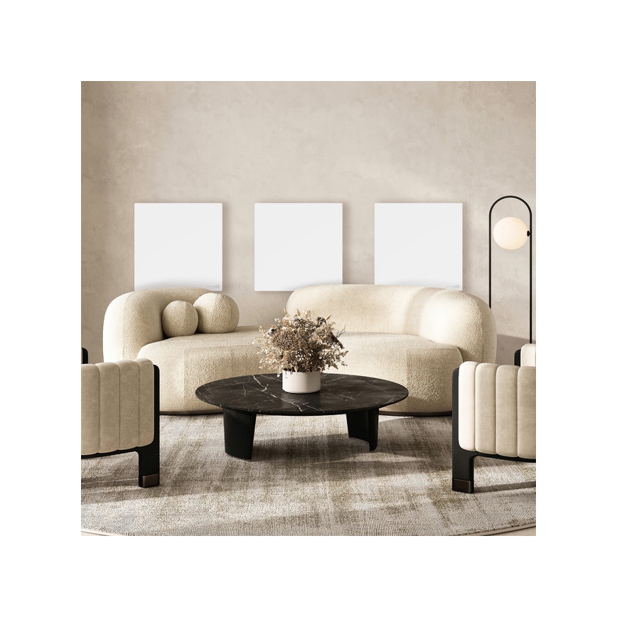 AENO - Smart 500W Electric Infrared Panel with Timer and Thermostat, Wi-Fi, White