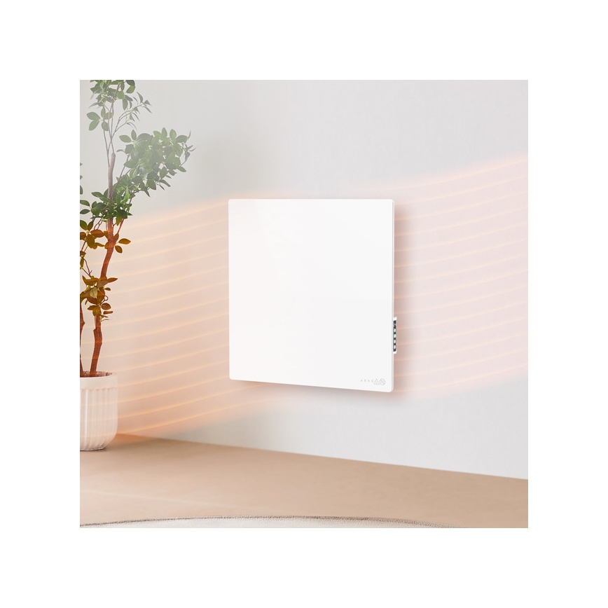 AENO - Smart 500W Electric Infrared Panel with Timer and Thermostat, Wi-Fi, White