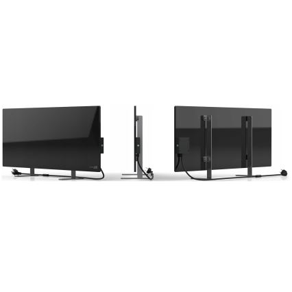 AENO - Smart electric infrared panel with LED display 700W timer/thermostat IP44 Wi-fi black