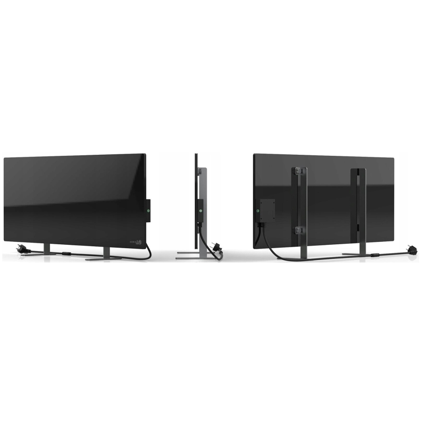 AENO - Smart electric infrared panel with LED display 700W timer/thermostat IP44 Wi-fi black