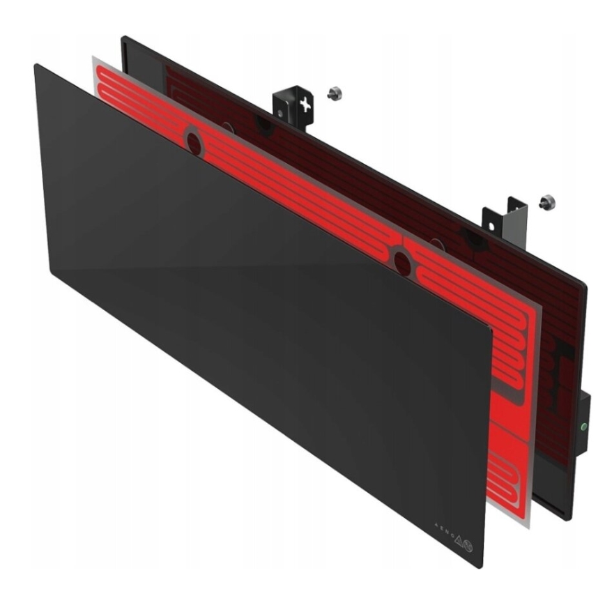 AENO - Smart electric infrared panel with LED display 700W timer/thermostat IP44 Wi-fi black