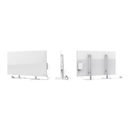 AENO - Smart electric infrared panel with LED display 700W timer/thermostat IP44 Wi-fi white